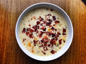 Gluten & dairy free bacon corn chowder
