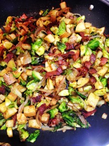 sweet potato & brussels sprout hash