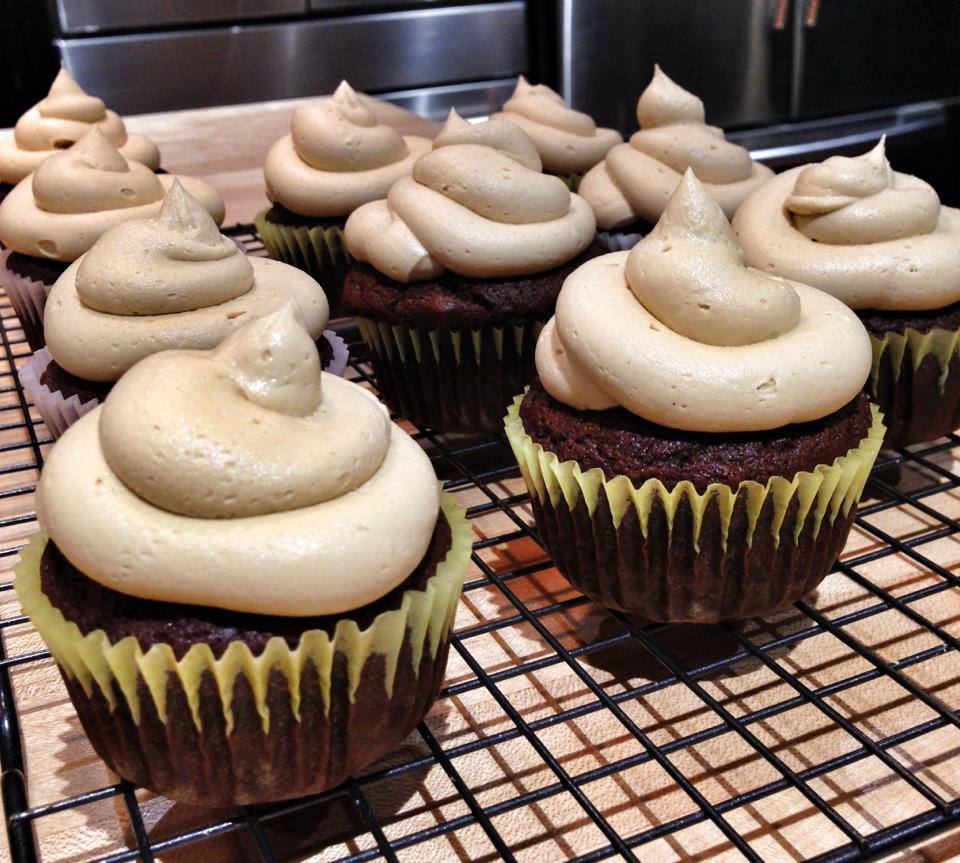 chocolate cupcakes with espresso buttercream