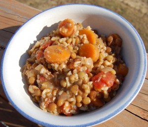 lentil & brown rice stew